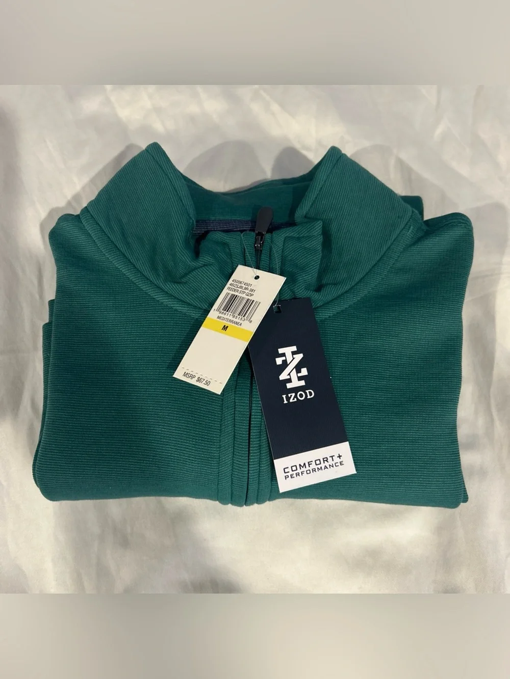 Izod Men’s Teal Green Quarter-Zip Pullover